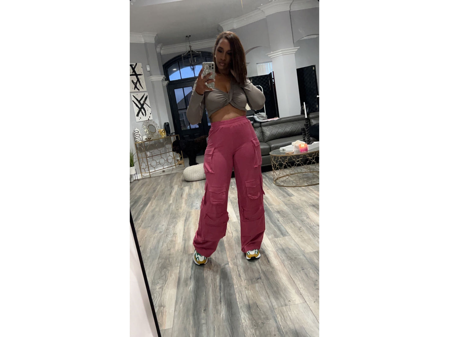 Magenta cargo sweatPants