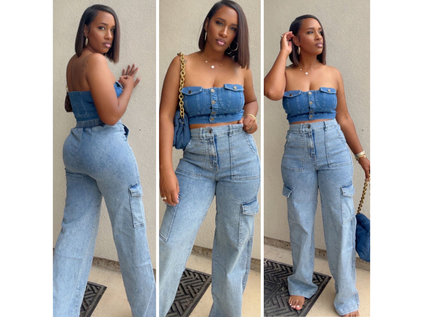 Denim Cargo pants