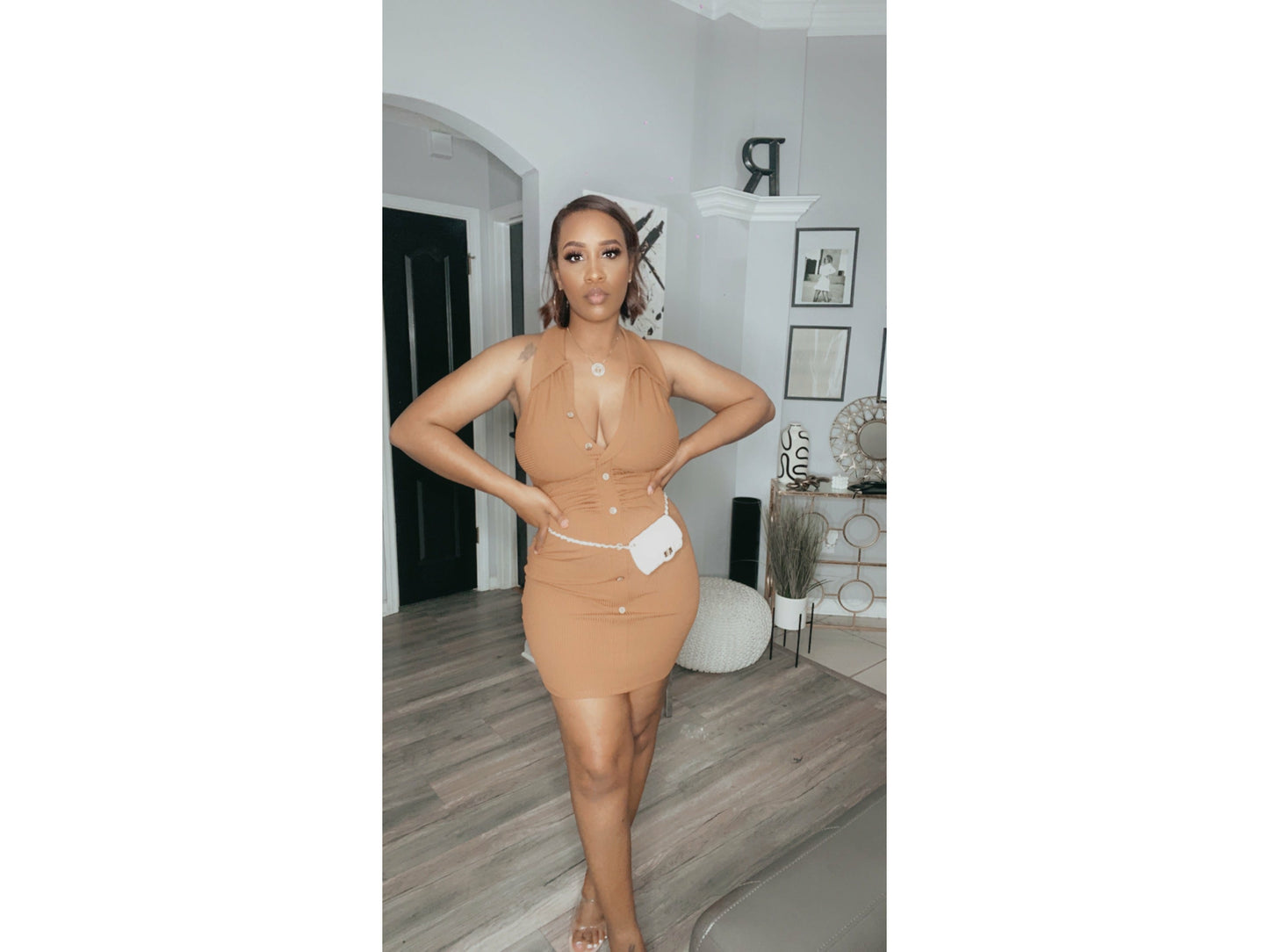 Pretty Litto Thing brown dress