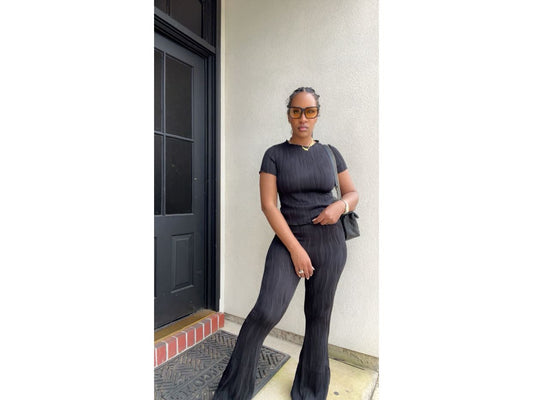 Pretty Pleated Set black